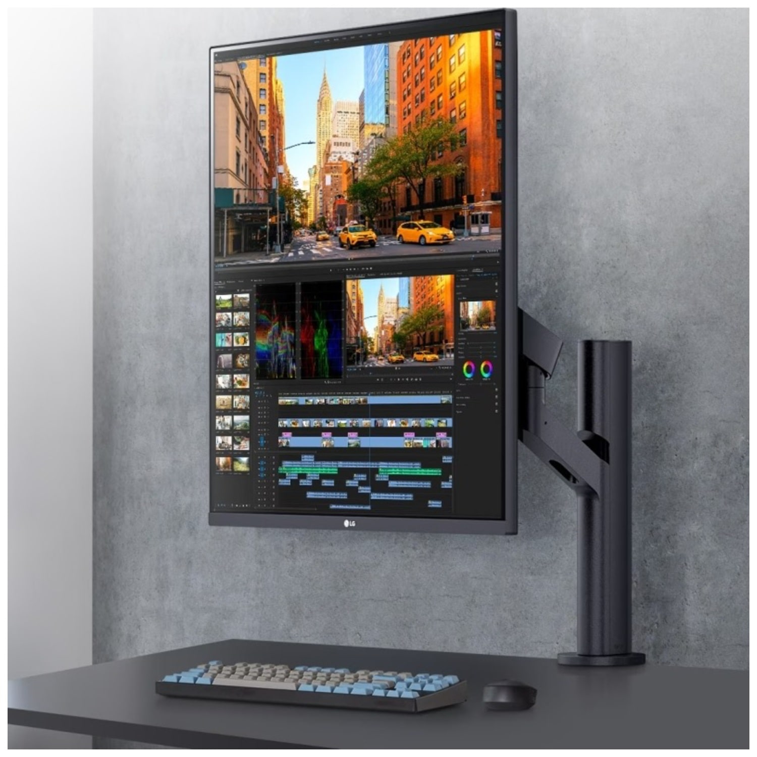 LG 28MQ780-B 28インチ SDQHD (2560 x 2880) 27,6-calowy monitor o proporcjach 16:18 DualUp z ramieniem