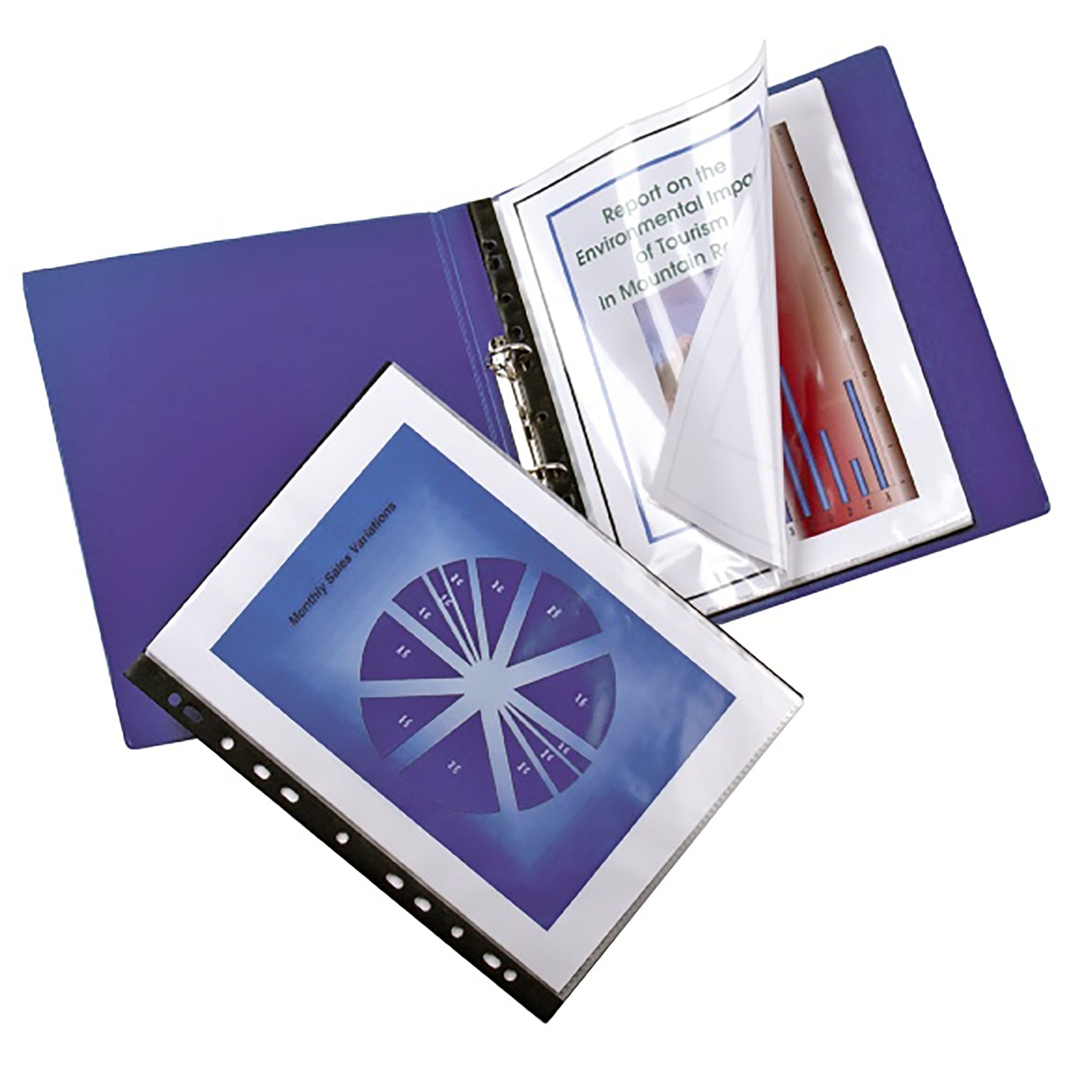 Marbig Binder Display Book 20 Pocket Clear/Blue Impact