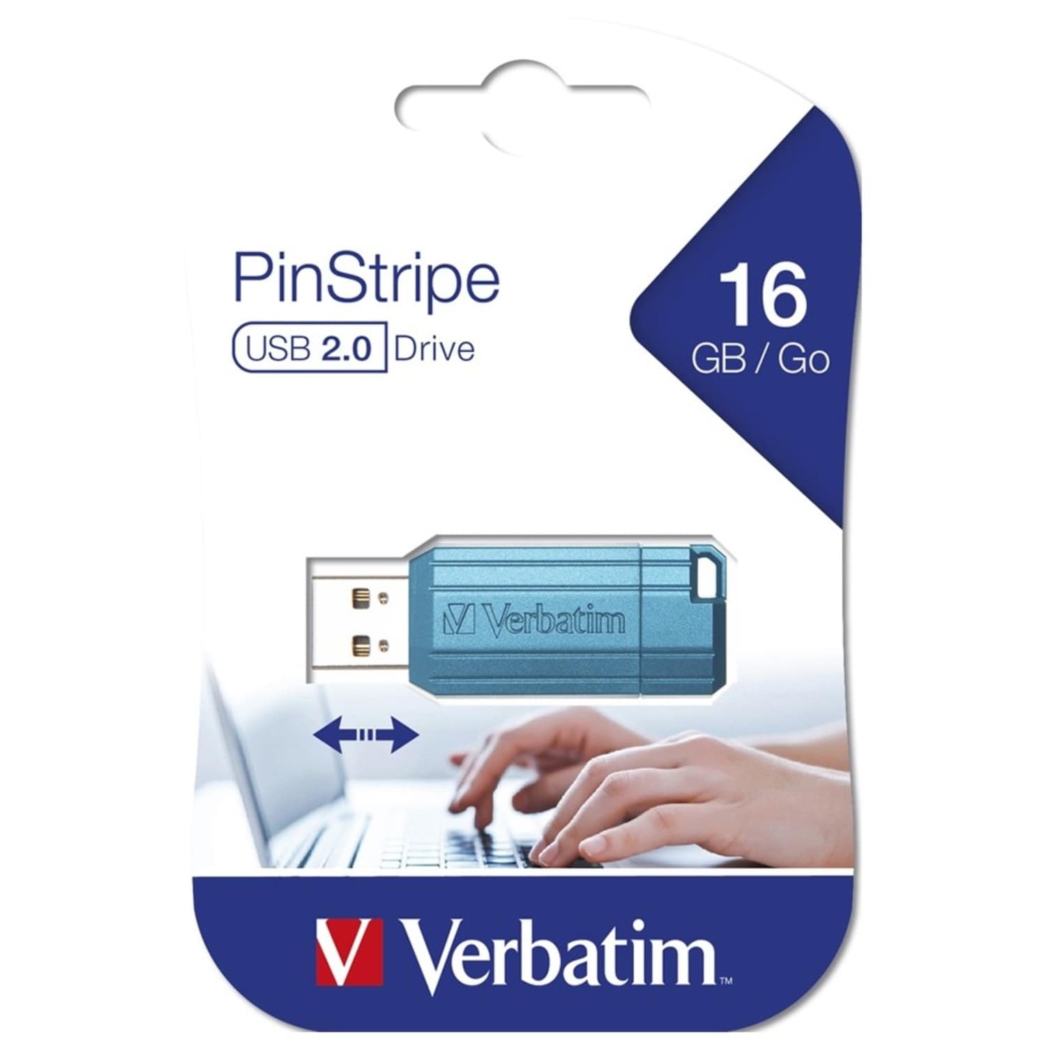 Verbatim Usb Flash Drive 16Gb Pinstripe Blue - Impact