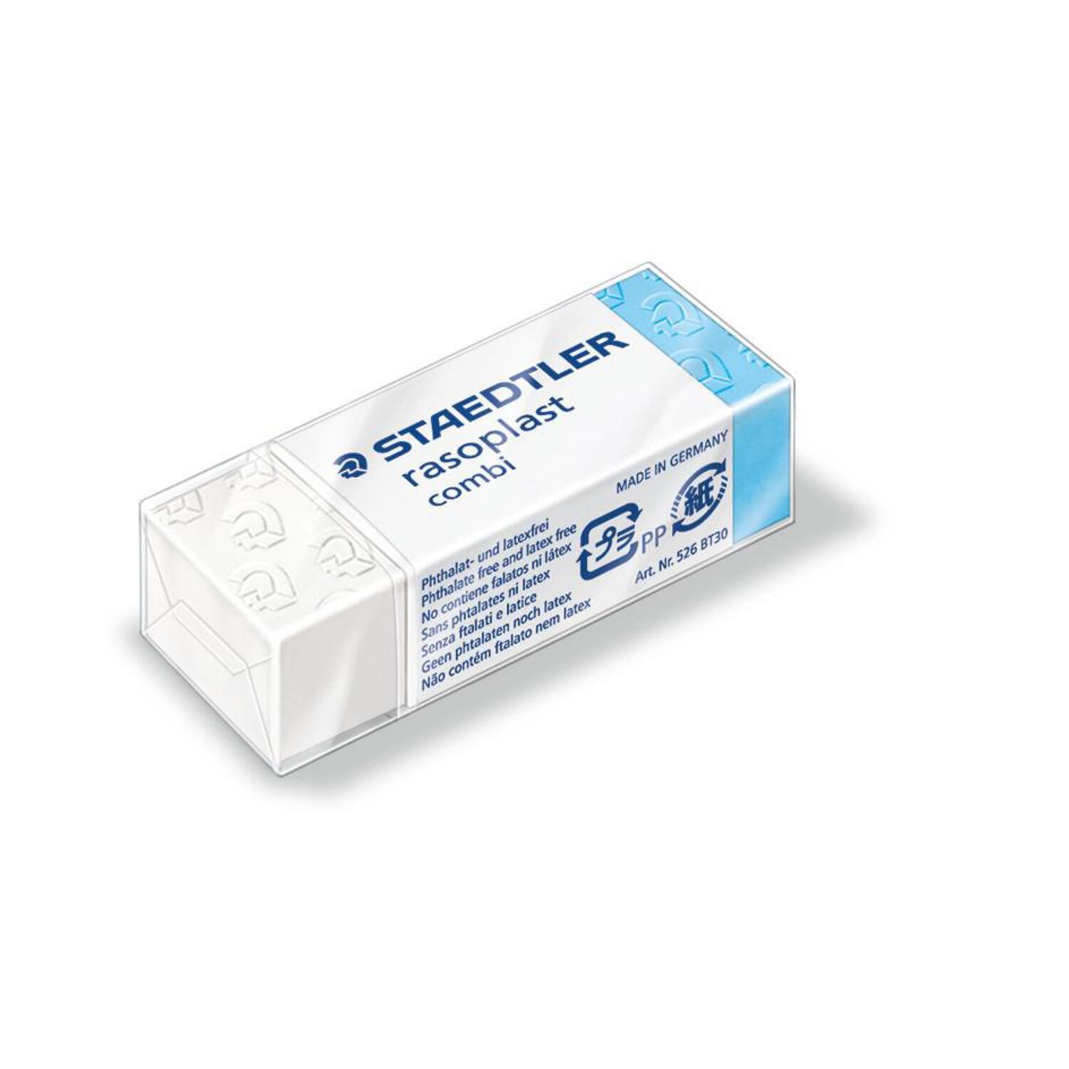 STAEDTLER 526 B40 gum, rasoplast ftalaat en latexvrij, 16 x 13 x 33 mm, doos met 40 stuks, wit