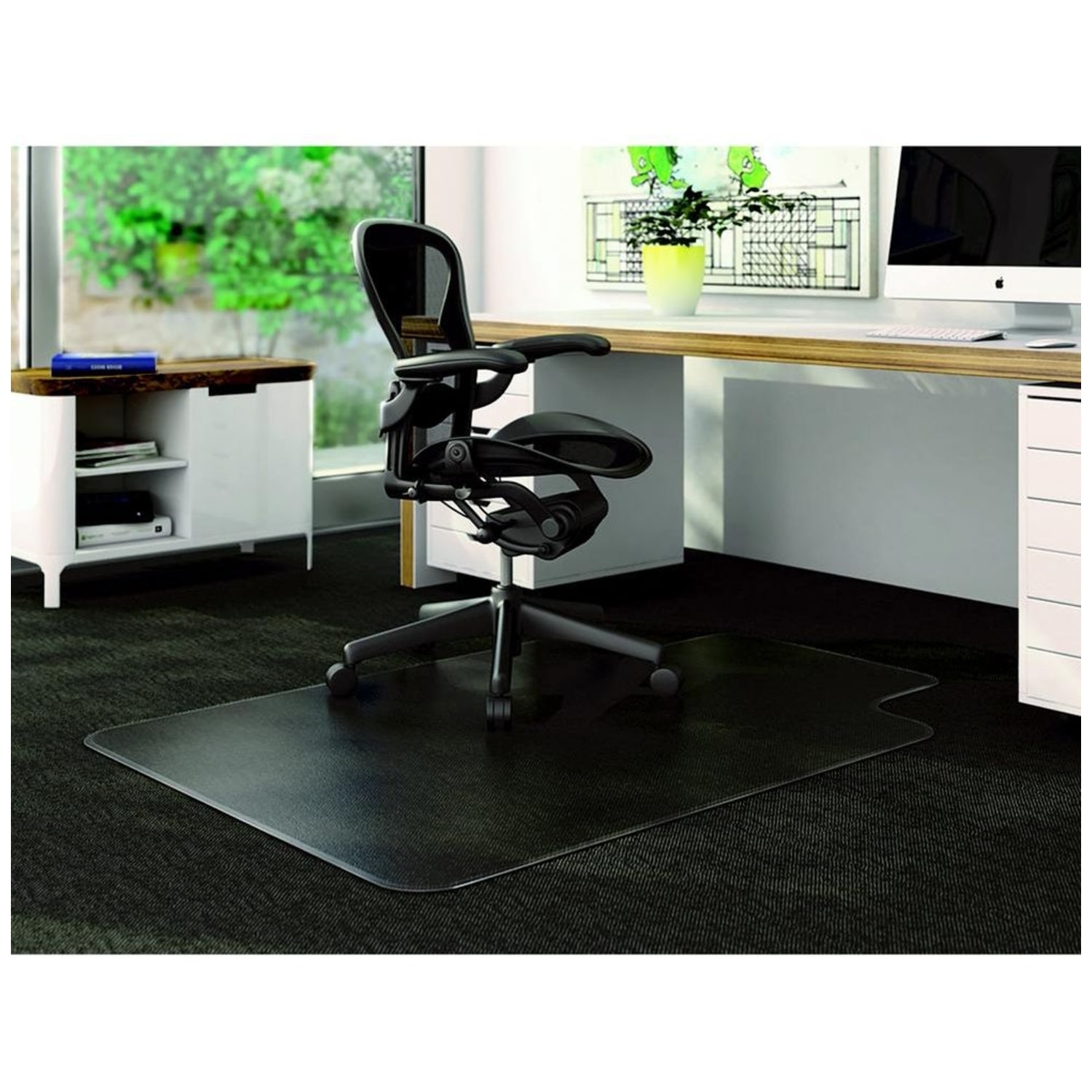 Marbig Duramat Chairmat - Large With Keyhole: 114 X 134cm Clear - Impact