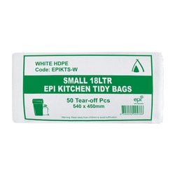 Bin Liner EPI White HDPE 18L Roll Ctn1000
