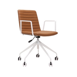 RapidLine Pixel 5 Star Breakout & Meeting Chair with Arms in Light Grey Fabric, French Navy PU or Amber PU Upholstery