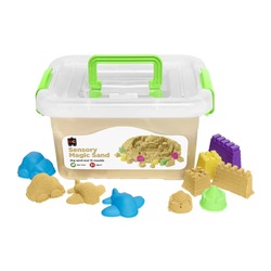 Sensory Magic Sand With 18 Moulds 2Kg Tub Natural