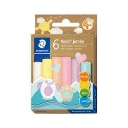 Noris jumbo modelling clay - box of 6 pastel colours