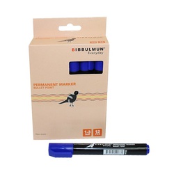 Bibbulmun Permanent Markers Bullet Tip #270 in Blue - Box of 12