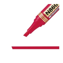 Pentel N860 Permanent Marker Chisel Point Red - Sold Each (12 per Box)
