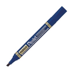 Pentel N860 Permanent Marker Chisel Point Blue - Sold Each (12 per Box)