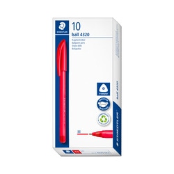 Staedtler stick 4320 triangular ballpoint pen medium - red - Box of 10
