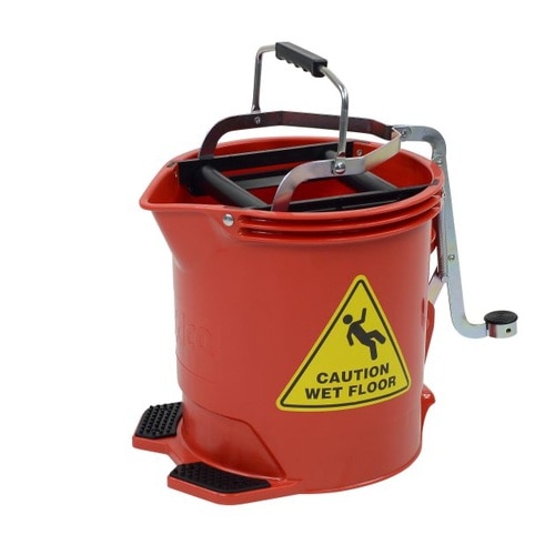 Edco 15 Litre Metal Wringer Bucket - Red