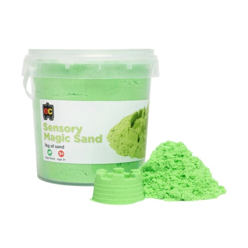 Sensory Magic Sand With 18 Moulds 2Kg Tub Natural