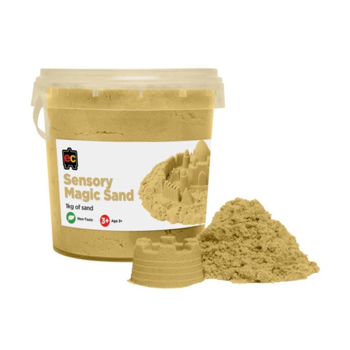 Sensory Magic Sand With 18 Moulds 2Kg Tub Natural