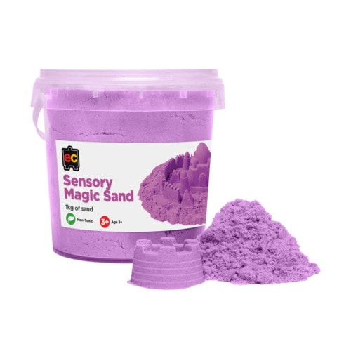 Sensory Magic Sand With 18 Moulds 2Kg Tub Natural