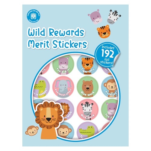 Wild Rewards Merit Sticker Book - Includes 192 Stickers - Impact