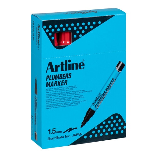 Artline Plumbers Permanent Marker Red Box of 12