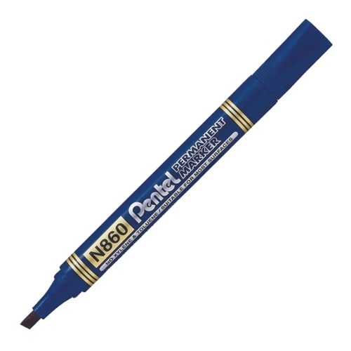 Pentel N860 Permanent Marker Chisel Point Blue - Sold Each (12 per Box)