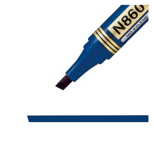Pentel N860 Permanent Marker Chisel Point Blue - Sold Each (12 per Box)